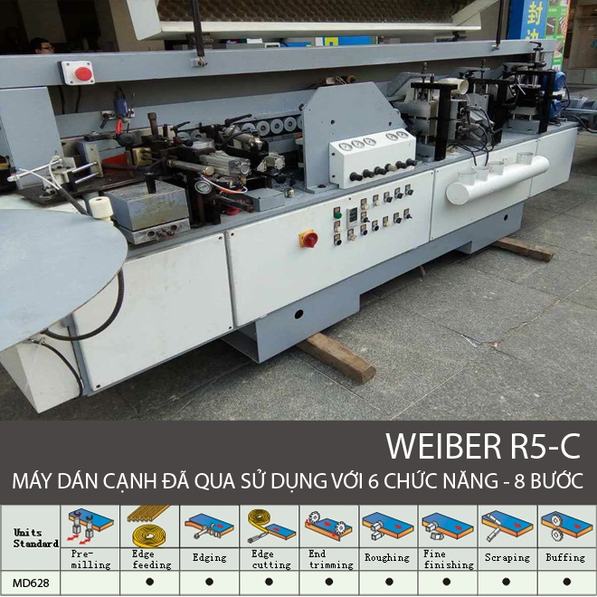 Máy dán cạnh tự động 6 chức năng WEIBER R5-C đã qua sử dụng