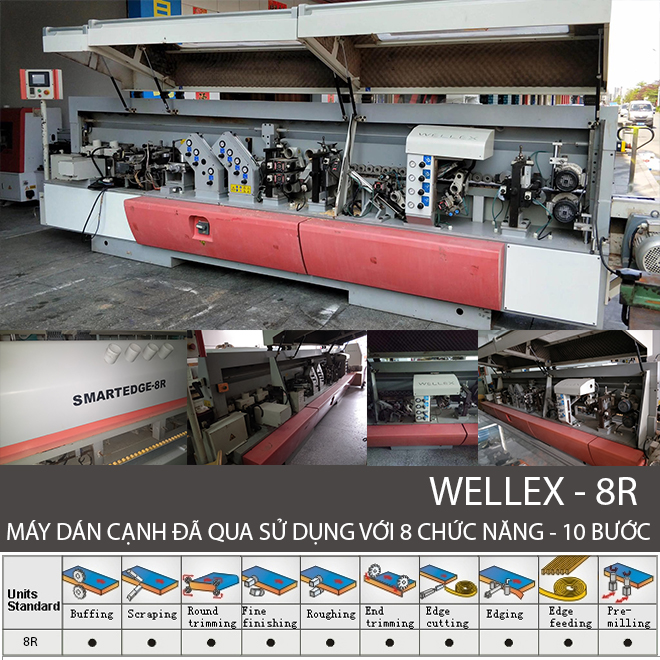 Máy dán cạnh tự động 8 chức năng ( Full ) Wellex 8R đã qua sử dụng
